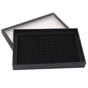 100 Slot Plastic Jewelry Box Rings Organizer Ear Studs Display Case Storage - Imagen 1 de 5