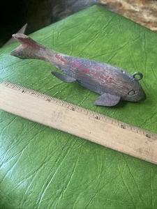 Vintage wooden ice spearing fish decoy Folk Art Minnesota Wisconsin Michigan - Picture 1 of 11