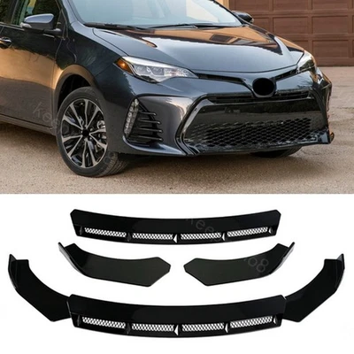 Front Bumper Lip Spoiler Splitters Body Kit Gloss Black For Toyota Camry Corolla Foto 1 de 4