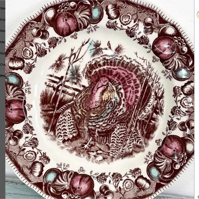 Johnson Bros Plato Acción de Gracias Pavo Su Majestad Ensalada Remolinada Foto 1 de 4