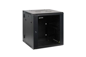 12U 19" Wall-Mount Cabinet Rear Hinged Swing-Out, Glass Door 21.7" Depth - Picture 1 of 4