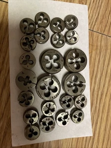 Lot Of 23 Assorted Threading Dies, Mixed, Machinist  Tools - Picture 1 of 4