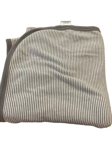 Carters OS Babydecke Einheitsgröße Baumwolle gestreift grau weiß - Bild 1 von 15