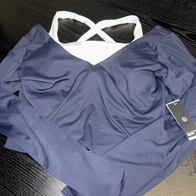 Gilly Hicks Workout Top Active Boost Curvy XL NEWZ Navy White - Image 1 of 4