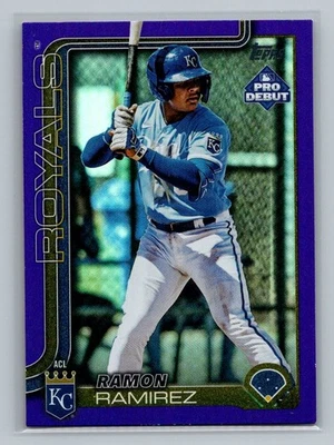 RAMON RAMIREZ 2025 Topps Pro Debut PURPLE FOIL PARALLEL #d 064/299 Royals - Image 1 of 2