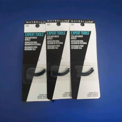 Lote de 3 paquetes de recambios para rizador de pestañas Maybelline Expert Tools 2ct cada uno # 530 Foto 1 de 2