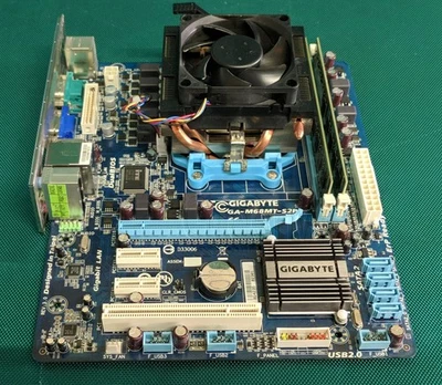 Gigabyte GA-M68MT-S2P Socket AM3 Motherboard AMD Phenom II X4 965 3.4 GHz 8GB He - Image 1 of 4