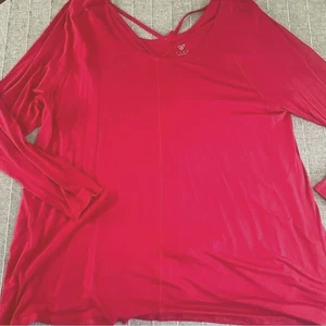 Lane Bryant Livi Knit Top Red Long Sleeve Size 26/28 VGW - Picture 1 of 8