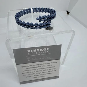 Pulsera Expandible Alex and Ani Gypsy 66 Brook Wrap Azul Plata Rusa Nuevo con Etiquetas - Imagen 1 de 9
