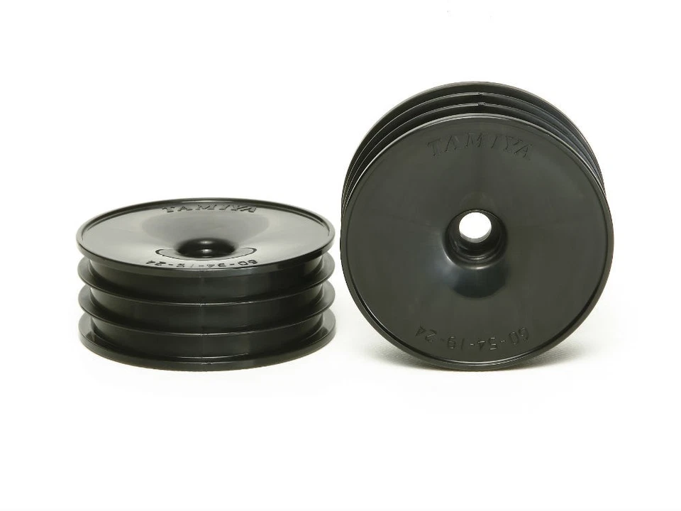 Tamiya 54338 RC 2WD Buggy Off Road Dish Front Wheels(Black,60/19) For DT02/DT03 - Image 1 of 1