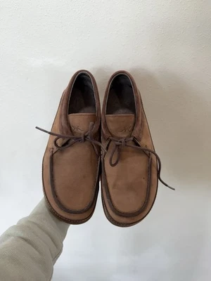 Sapatos Mocassim de Couro Marrom Chaco Pineland Moc Pinecone Feminino EUA 7 Cadarços - Imagem 1 de 4