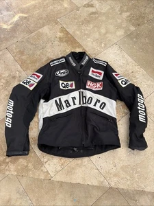 Vintage Marlboro Racing Jacket Herren Motorrad Biker Moto GP Jacke - schwarz - Bild 1 von 22