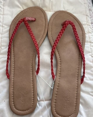 Charlotte Russe Capri оплетка красный с ремешками сандалии размер 11 новый с Ярлыками Бесплатная доставка - Изображение 1 из 3