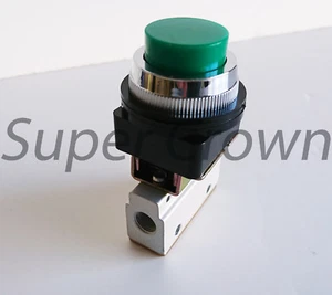 Pneumatic Mechanical Valve MOV-03A 3 Port 2 Position Green Push Button  - Bild 1 von 3