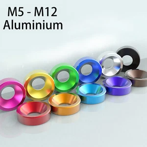M5 M6 M8 M10 M12 Countersunk Washers - Anodised Aluminium - Fairing Fender Alloy - Foto 1 di 5