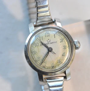 VTG 1950s Eterna Automatic watch 17 jewel runs works needs cosmetic REHAB - Picture 1 of 15