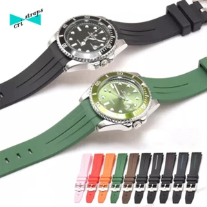 Cinturino orologio in gomma silicone caucciu nero verde blu rosso da 20 21 22 mm - Imagen 1 de 14