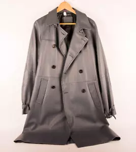 Prada PRADA Trenchcoat Mantel Ledermantel Gr. 48 Blau Grau Babyblau Luxus - Bild 1 von 6