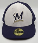 Milwaukee Brewers Blue New Era 59FIFTY 5950 Low Crown Hat Cap Fitted Size 7 3/4