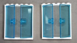 LEGO 1 X 6 X 6 Door Frame W/ Two Trans Blue Doors - 42205- (2 Count bag)  New! - Picture 1 of 2