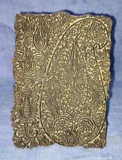Antique Collectible Table Decorative Wooden Paisley Design Cloth Block Print Dye