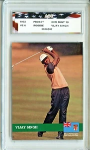 1992 Pro Set #E6 Vijay Singh Rookie Card AGC 10 Gem Mint - Picture 1 of 2