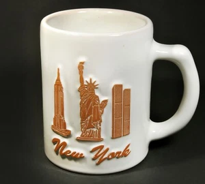 Frankoma Coffee Mug New York City Statue of Liberty World Trade Towers Empire - Picture 1 of 4