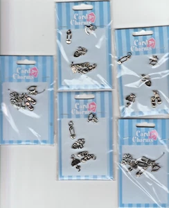 BABY-THEMED DECORATIVE CRAFT CHARMS - 5 Cards w/5 Charms Each! by "Card Charms" - Picture 1 of 3