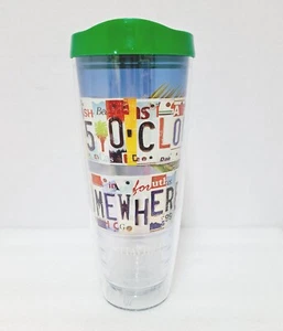Bicchiere Margaritaville It’s 5 O’clock Somewhere coperchio verde made in USA grande 26 oz - Foto 1 di 8