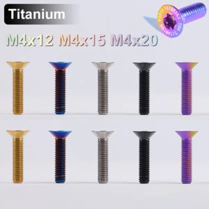 Tornillos de cabeza avellanada de titanio M4 pernos de enchufe Torx 12 mm/15 mm/20 mm motocicleta - Imagen 1 de 12
