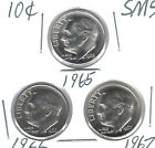 1965+1966+1967 Philadelphia Three Proof Like SMS Roosevelt Dimes! 