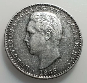 PORTUGAL LUIS I 100 REIS 1886 EBC - Picture 1 of 2