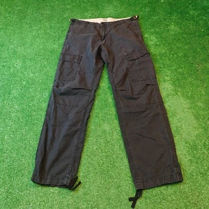 Carhartt Wip Aviator Pants Mens 33x32 black straight zip fly cargo utility - Picture 1 of 16