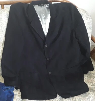 JOHNNY HALLYDAY RARE VESTE NOIRE COLLECTION BY LA HALLE GENRE VELOURS TAILLE 54 - Photo 1/4