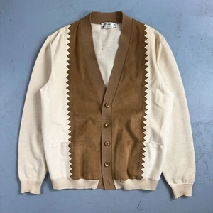 VTG St. Croix Knits Zephyr Wool Cardigan Size L Ivory Old Money Academia Preppy - Picture 1 of 15