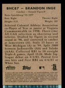 2001 Bowman Heritage Chrome #87 Brandon Inge. - Picture 1 of 1