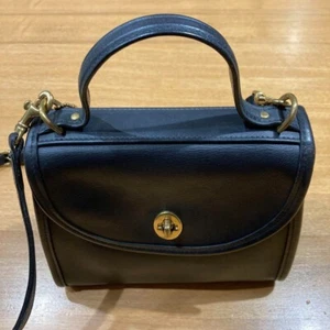 Old Coach 9985 2Way Shoulder Bag Black Vintage Used Excellent+ From Japan - Picture 1 of 21