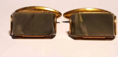  男式 CUFFLINKS 金色带天然石材镀金 RC8M 复古苏联 — 第 1/4 张图片
