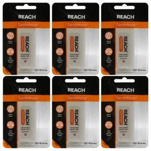6 x Cinta de hilo dental REACH - ancha, encerada y resistente a la placa - Imagen 1 de 3