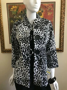 JM Collection Women's Animal Print Multi-Color Jacket Size M New! - Picture 1 of 6