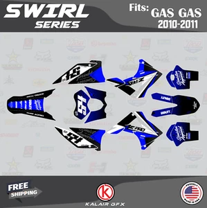 Graphics Kit for GasGas EC125 EC200 EC250 EC300 EC450 (2010-2011) Swirl - Blue - Picture 1 of 6