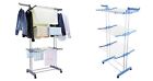 Foldable Extra Large 3 Tier Clothes Airer Laundry Dryer Rack Blue Pink Grey