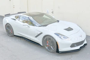 For 14-19 Corvette C7 Z06 Stage 3 PRIMER BLACK Front Lip Splitter & Side Skirts - Picture 1 of 12