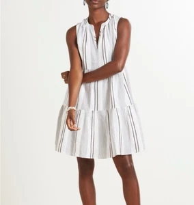 Vestido babydoll a rayas blanco/negro Sundry for Evereve para mujer talla 2 con bolsillo - Imagen 1 de 5