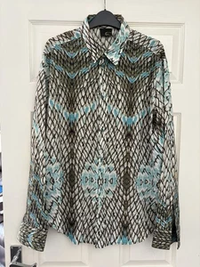 Just Cavalli Men’s Snakeskin Python Print Long Sleeve Shirt Size XL - Picture 1 of 17