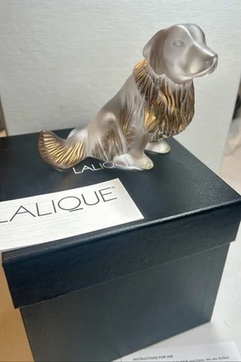 LALIQUE CRYSTAL GOLDEN RETRIEVER DOG SCULPTURE #10601300 BRAND NIB SAVE$$ F/SH - Image 1 of 4