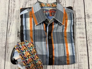 Mens Robert Graham Shirt Sz M Button Down Classic Excellent Cond 0178 - Picture 1 of 10
