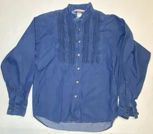 Vintage Rockies Rocky Mountain Denim Dress Hemd Langarm Western - Bild 1 von 7