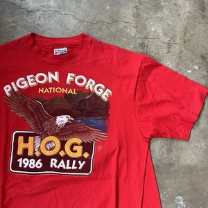 Vintage Harley Davidson Knoxville T Shirt XL 1986 HOG Eagle Pigeon Force Nationa - Bild 1 von 8