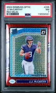 2024 Donruss Optic JJ McCarthy #235 RC Rated Rookie Red Mojo PSA 7 - Picture 1 of 2